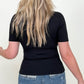 Fawnfit Basic Ribbed Fitted Tee with Built In Bra